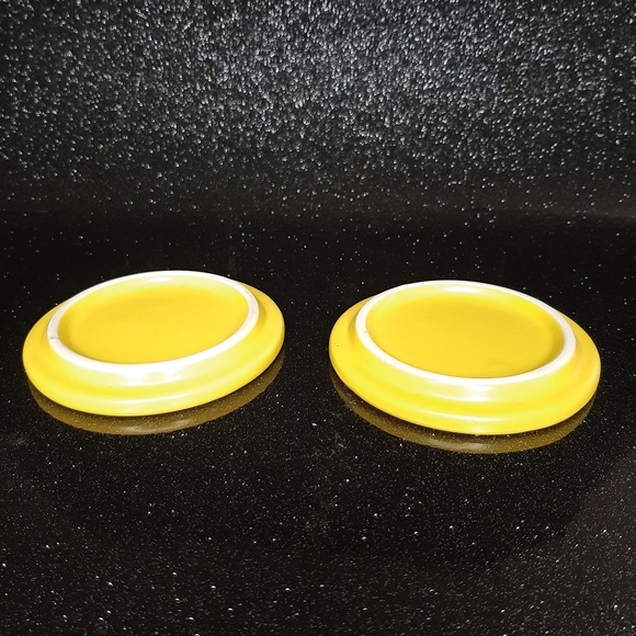 Set of 2 Yellow Ceramic Mug Covers. - Picture 3 of 5